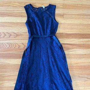 PinkBlush Navy Lace Overlay Maternity Dress